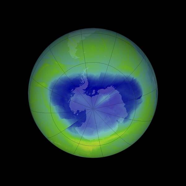 Ozone Hole Art Print featuring the photograph Antarctic Ozone Hole, 2010 #1 by Nasa