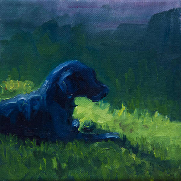 Labrador Reritever Art Print featuring the painting Late Afternoon Dinner Soon by Sheila Wedegis