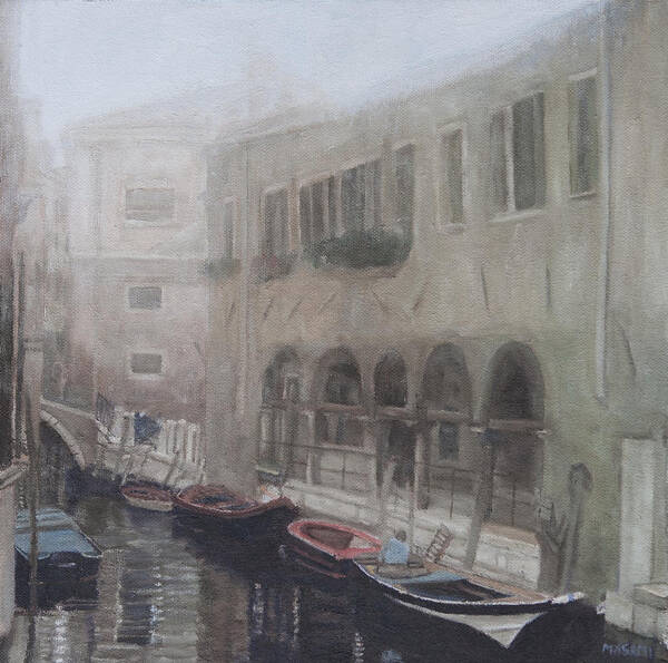 Venice Art Print featuring the painting Waterside #2 by Masami Iida