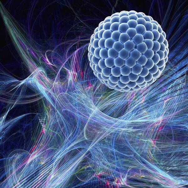 Square Art Print featuring the digital art Nanoparticle, Artwork #3 by Laguna Design