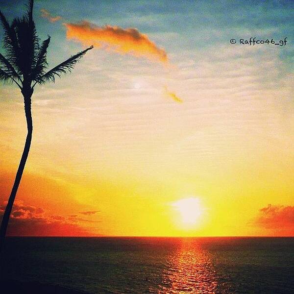 Iphonesia Art Print featuring the photograph A Hawaiian Sunset, #maui #sunset by Raffaele Salera