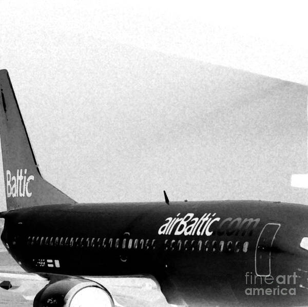 Air Baltic Art Print featuring the photograph Air Baltic. Sketch. Square format. by Ausra Huntington nee Paulauskaite