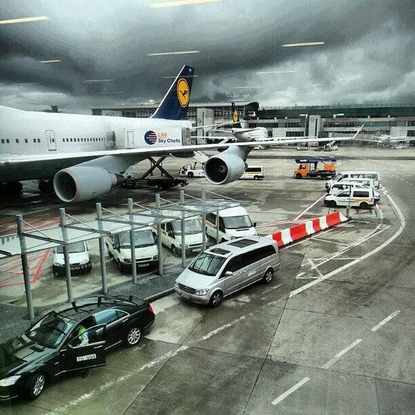 England Art Print featuring the photograph #airport #manchester #plane #car #cloudy by Abdelrahman Alawwad