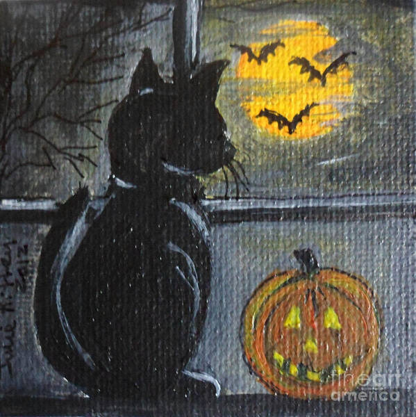 Halloween Art Print featuring the painting Almost Midnight by Julie Brugh Riffey