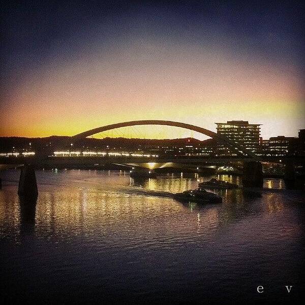 Bridge Art Print featuring the photograph A_merivale_sunset by Edwin Vincent