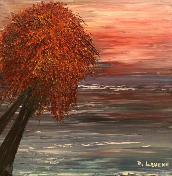 Tree Art Print featuring the painting Autumn Sky by Debbie Levene