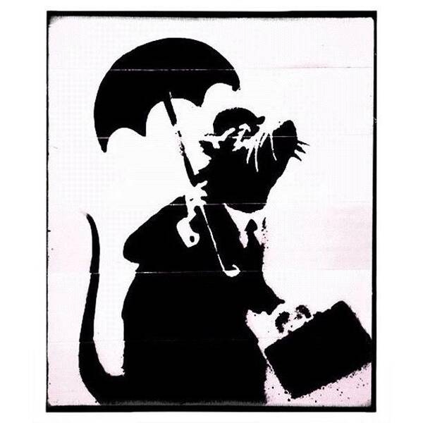 Stencil Art Print featuring the photograph #banksy #graffiti #rodent #rat by A Rey