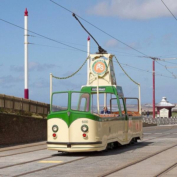 Trolley Art Print featuring the photograph Blackpool boat Tram 600 At Bispham by Dave Lee