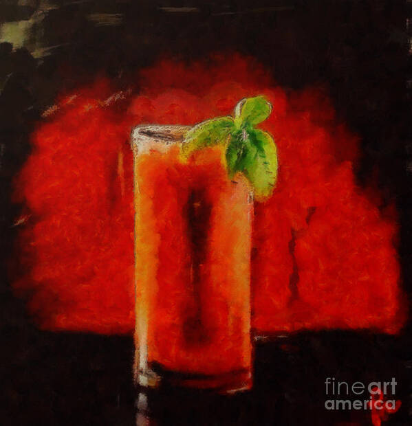 Coctail Art Print featuring the painting Bloody Mary coctail by Dragica Micki Fortuna