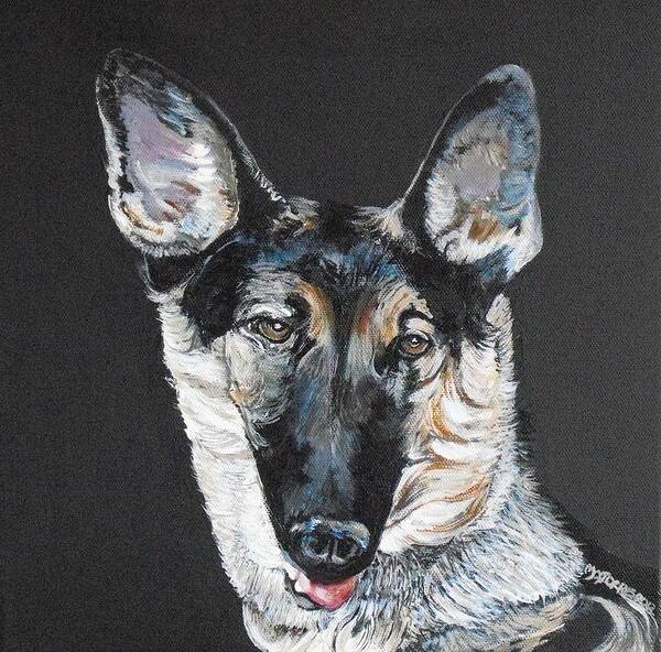 Dog Art Print featuring the painting Bolt the King by Melissa Torres