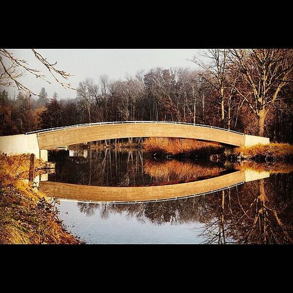 Beautiful Art Print featuring the photograph #bridge #reflection. #beautiful by Aran Ackley