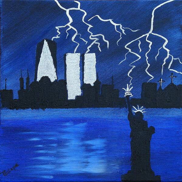 911 Art Print featuring the painting Buildings are Replaceable by Margaret G Calenda