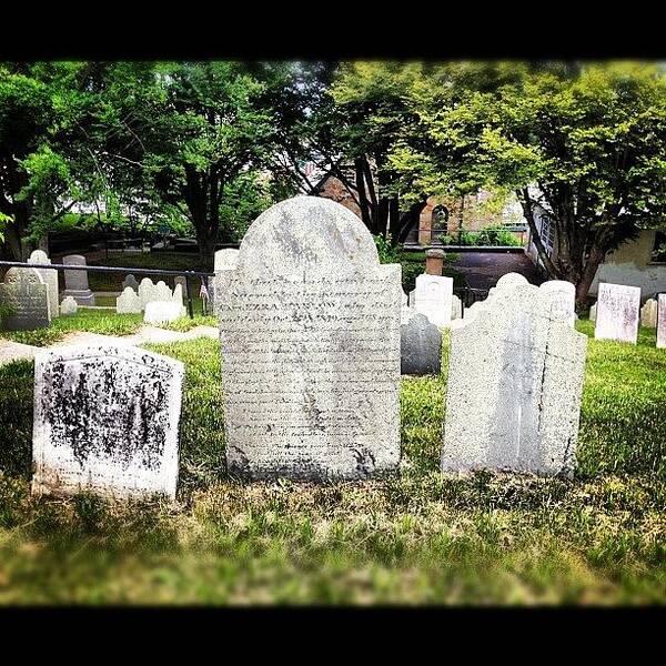 Summer Art Print featuring the photograph #burialhill #burialground #headstone by Eva Martinez