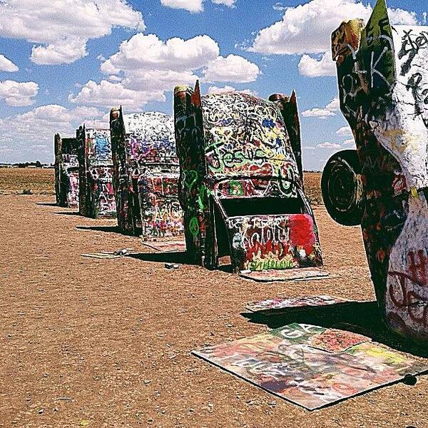 Route 66 Art Print featuring the photograph Cadillac Ranch by Becky Sake