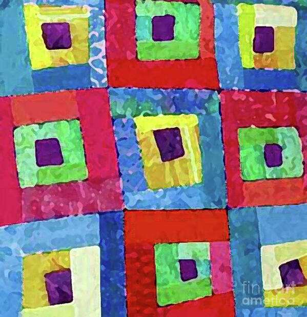 Quilt Art Print featuring the photograph Crooked Color Boxes by Marilyn West