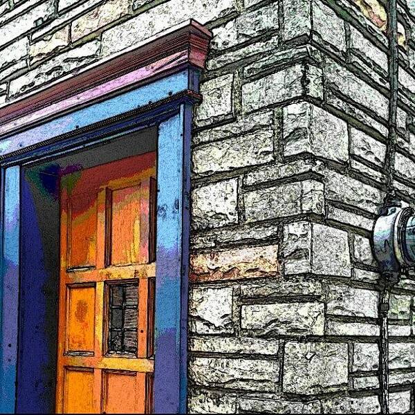 Stone Art Print featuring the photograph Door by Elisa Franzetta