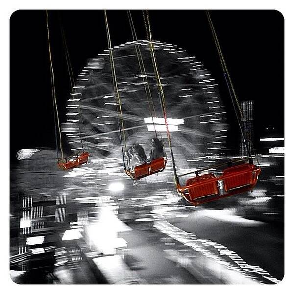Blackandwhite Art Print featuring the photograph Flying On The Carousel by Natasha Marco