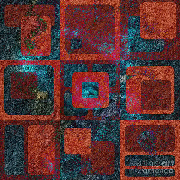 Abstract Art Print featuring the digital art Geomix 02 - sp07c03b by Variance Collections