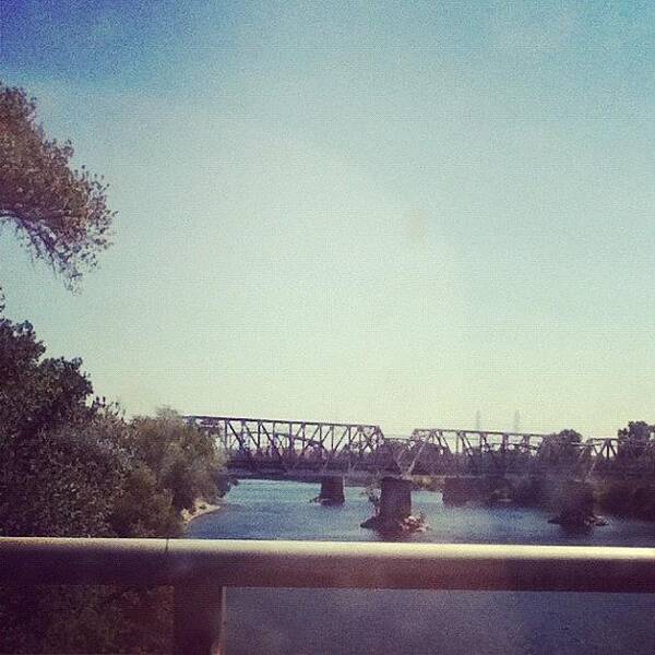 A Art Print featuring the photograph Going Over A Bridge In Sac. #sac by Samantha Little