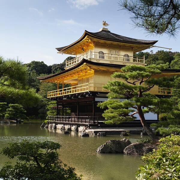 Buddhism Art Print featuring the photograph Golden Pavilion, A Buddhist Temple by Keith Levit
