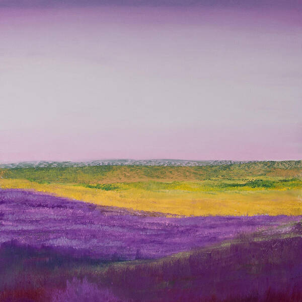 Pastel Art Print featuring the painting Hills of Lavender by David Patterson