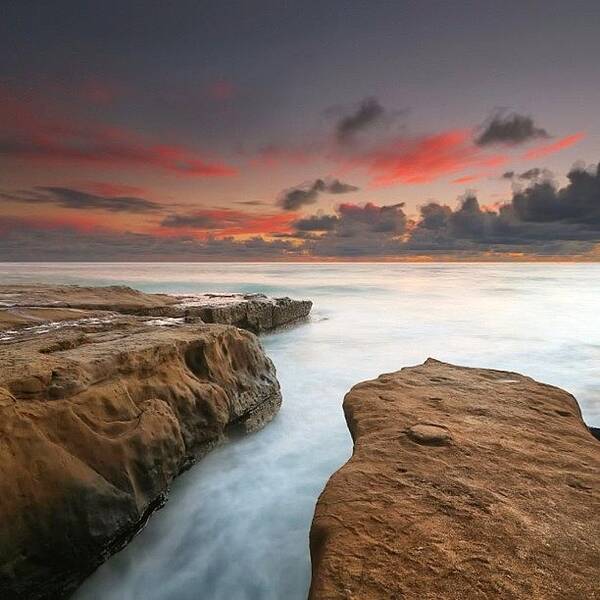  Art Print featuring the photograph Long Exposure Sunset Taken Just After by Larry Marshall