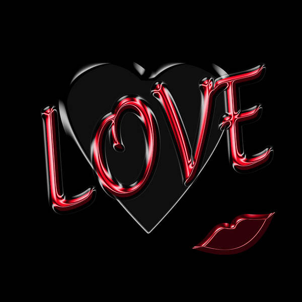 Love Art Print featuring the digital art Love with Lips by Andrew Fare