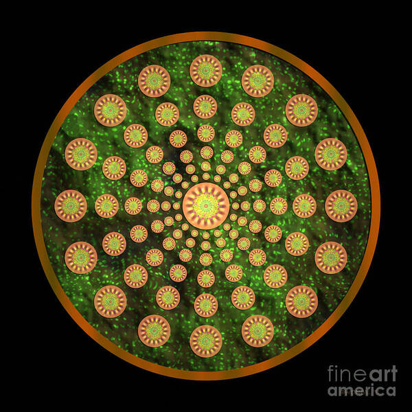 Mandalas Art Print featuring the digital art Mandala Radium 1 by Walter Neal