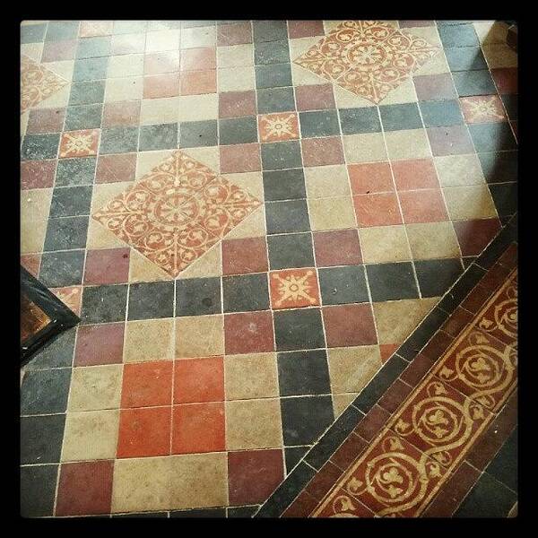 Tiles Art Print featuring the photograph #moorcot, #church, #medieval, #floor by Rykan V