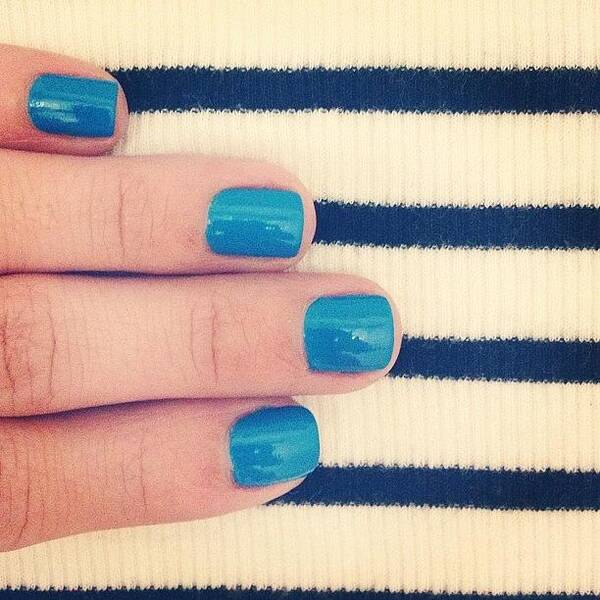Blue Art Print featuring the photograph #nails #blue by Estefania Leon