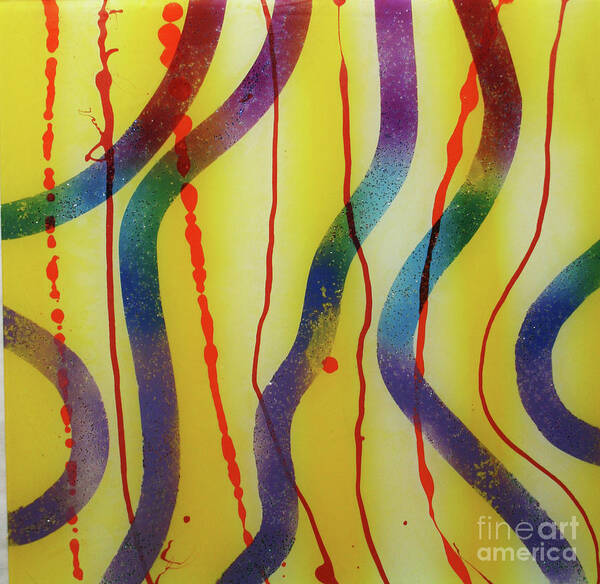 Party Art Print featuring the painting PARTY - Swirls 2 by Mordecai Colodner