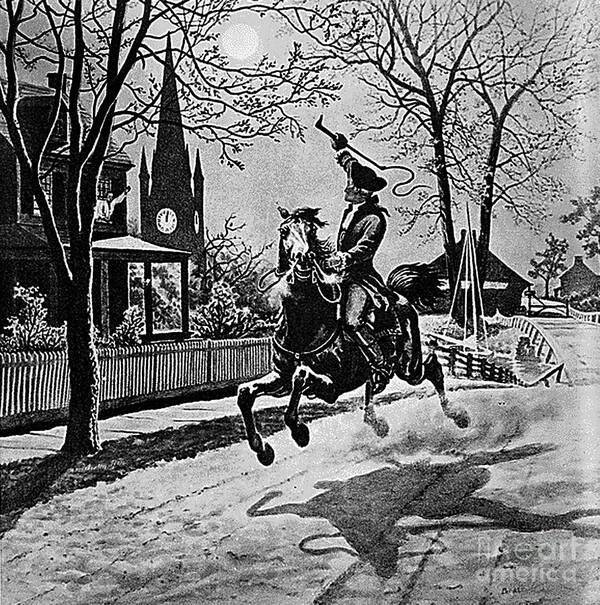 History Art Print featuring the photograph Paul Revere, Midnight Ride, April 18th by Photo Researchers