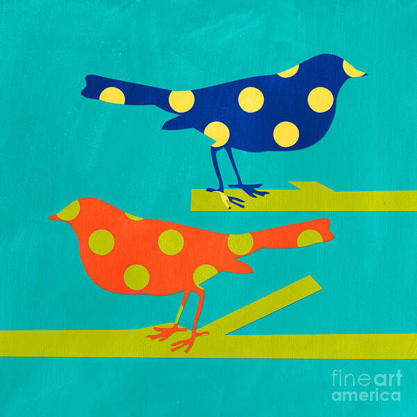 Polka Dot Birds by Linda Woods