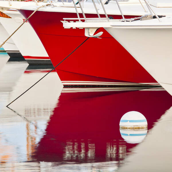 Boat Art Print featuring the photograph Red Boat Reflection by Brian Bonham