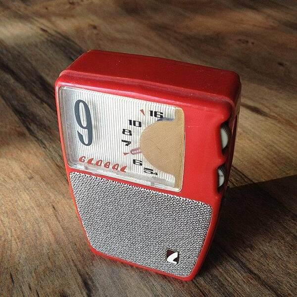 Pocketradio Art Print featuring the photograph Red Global 9 Transistor Radio C.1961 by Christopher Hughes