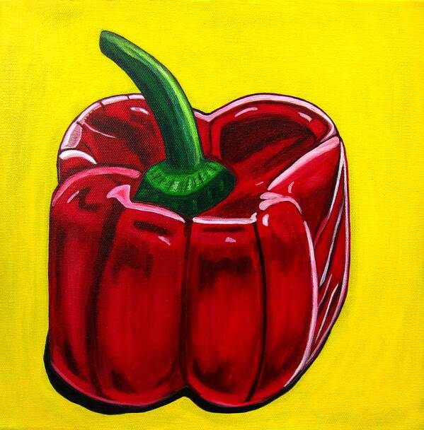 Paintings Of Pepper Art Print featuring the painting Red Pepper by Sandra Marie Adams
