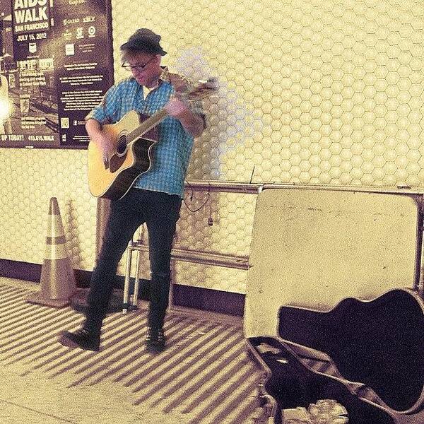 Guitar Art Print featuring the photograph Rockin' Out 🎸🚃🎶 #busking by Earl Ryan