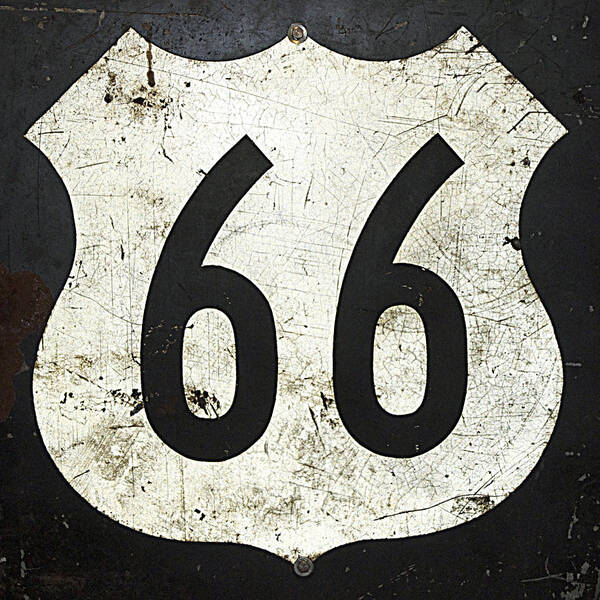 Route 66 Art Print featuring the photograph Route 66 Road Sign by Cheri Randolph