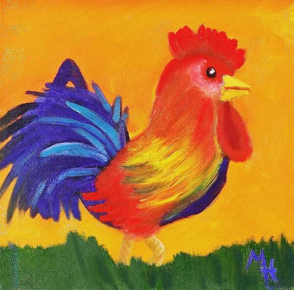 Vintage Art Print featuring the painting Royal Rooster by Margaret Harmon