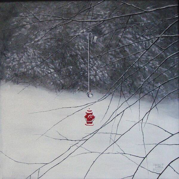 Winter Art Print featuring the painting Safety by Roger Calle