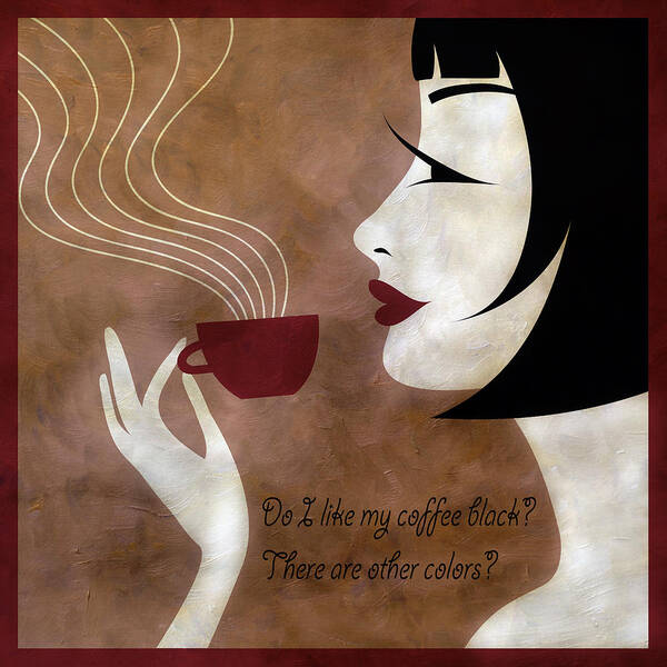 Coffee Art Print featuring the mixed media Sassy Colors by Angelina Tamez