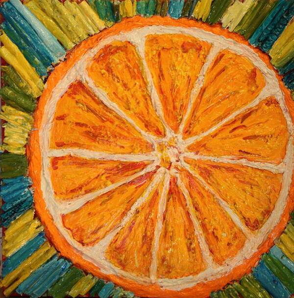 Citrus Art Print featuring the painting Segments by Gitta Brewster