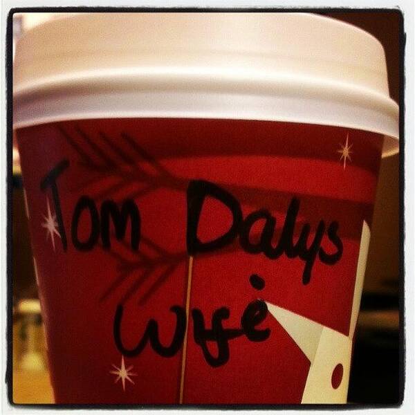 Tomdaleyswife Art Print featuring the photograph Starbucks Spelt His Name Wrong But Its by Megan Walker