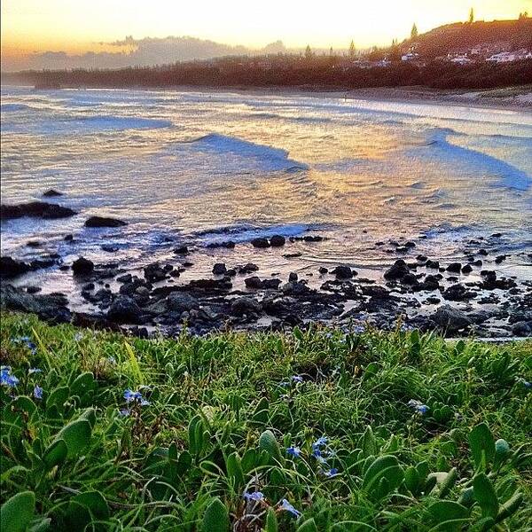 Surf Art Print featuring the photograph #sunset #beach #water #sky #flowers by Glen Offereins