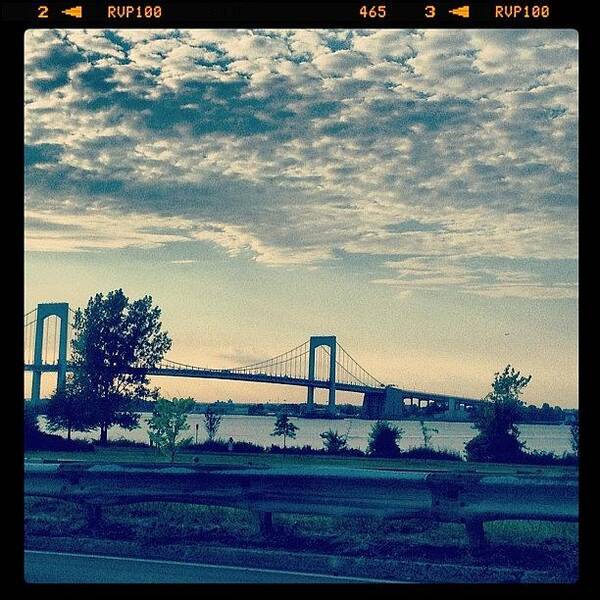 Bridge Art Print featuring the photograph Sunset over a Bridge by Rebecca Shinners