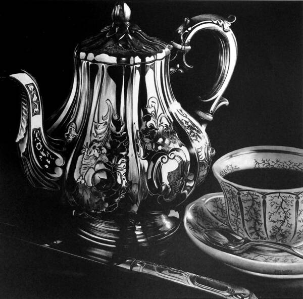 Teapot Art Print featuring the drawing Teapot by Jerry Winick