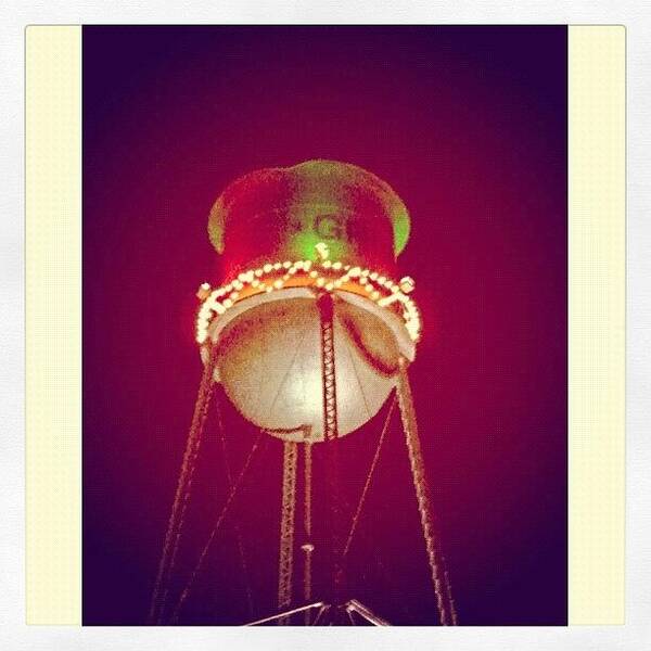 Gruene Art Print featuring the photograph #texas #holiday #watertower #lights by Corrie Pannell Fleming