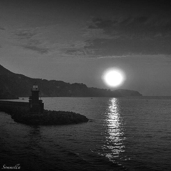 Sunset Art Print featuring the photograph The Lighthouse Ischia Italy by Gianluca Sommella