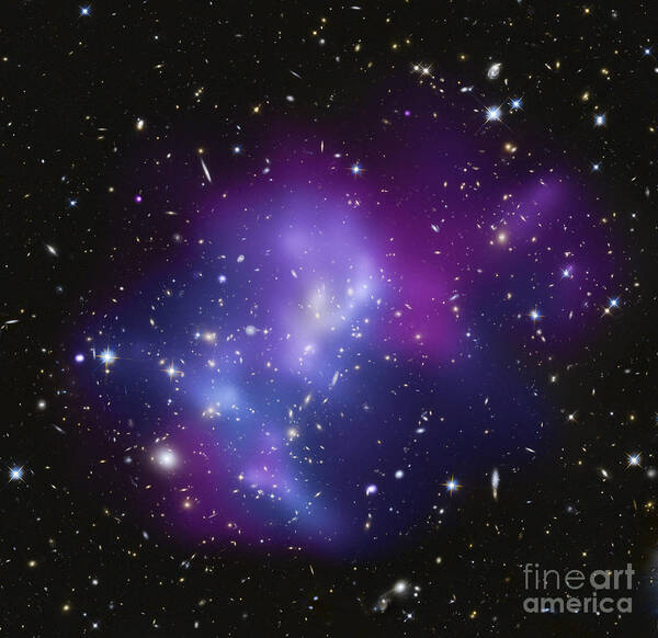 Gas Art Print featuring the photograph The Massive Galaxy Cluster Macs J0717 by Stocktrek Images