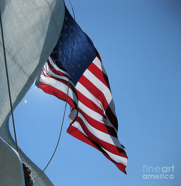 America Art Print featuring the photograph The Windy Flag by Sonia Flores Ruiz